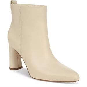 NIB Vince Hillside Leather Bootie In Moonlight Ivory Size 5M